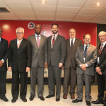 American Chamber of Commerce in a pose with Vice President Amissah Arthur( 3rd left)