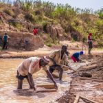 A degraded farmland at Presteadue to illegal mining activities.