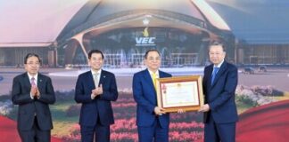Vingroup awarded first-class labor order for outstanding achievements in developing the national exhibition and convention center